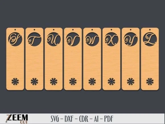 26 Monogram Bookmark SVG Laser Cut Filesv 3