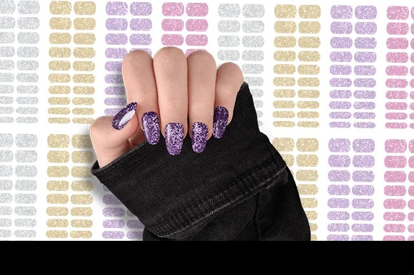 Glittery Glam Nail Art Sticker Wraps 2