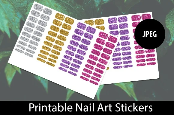 Glittery Glam Nail Art Sticker Wraps 3