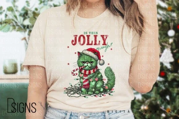 Vintage Christmas Funny Cat Sublimation 4