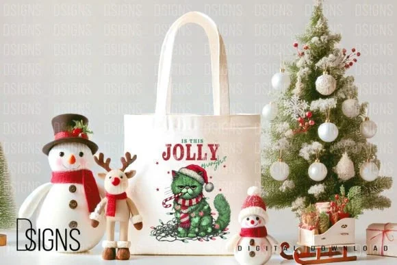 Vintage Christmas Funny Cat Sublimation 5