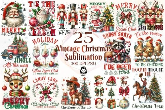 Vintage Christmas Sublimation Quotes