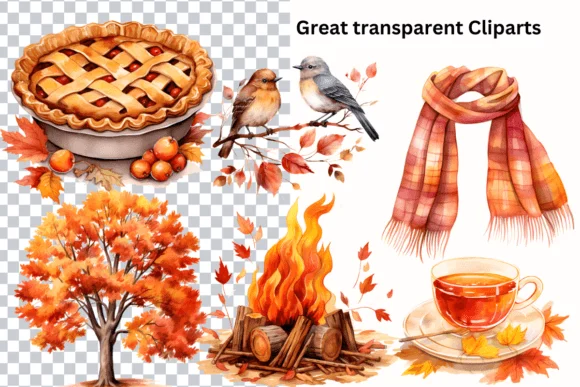 Autumn Clipart Fall Watercolor Clipart 2